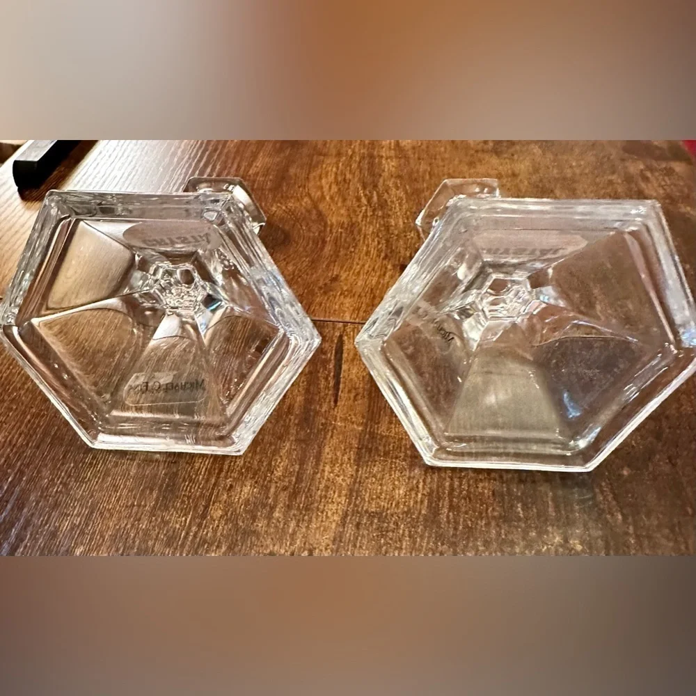 NWT Michael C. Fina lead crystal candle stick holders